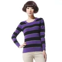 唐狮 女条纹线衫11132104300270703(蔷薇紫S)