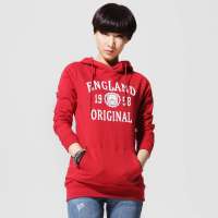 唐狮 女印字连帽套头长款卫衣11132103230241704(印度红M)