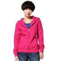 唐狮 女净色连帽开衫卫衣11132103430540902(玫红XS)