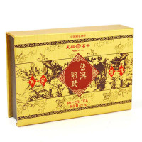 天福茗茶云南乔木大叶种/普洱熟砖陈年老茶(225克礼盒装)