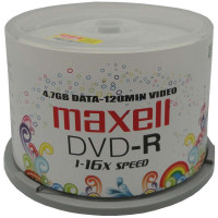 麦克赛尔刻录盘片DVD-R 16X 50片(白版面)