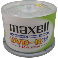 麦克赛尔刻录盘片DVD-R 16X 50片(绿版面)