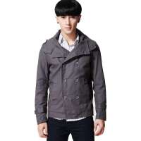 唐狮 男短装风衣11111105453120804(烟灰M)