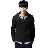 唐狮 男短装风衣11111105453190105(黑色L)