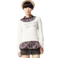 唐狮 女圆领印花线衫1081213170202(本白XS)