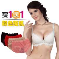 仙子宜岱永恒优雅3/4棉杯文胸灰白(B75)1236附赠中高腰提花蕾丝竹纤维性感平脚裤(颜色随机)