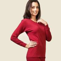 红豆纯棉男女士秋衣秋裤全精梳棉低圆领情侣套装枣红(175/100)wn592