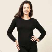 红豆保暖内衣中等加厚加绒暖舒绒纯色男/女士情侣圆领套装黑色(165/90)wn594