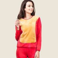 红豆黄金甲羊毛保暖内衣加厚加绒男/女士秋冬季情侣圆领套装大红(175/100)wN598