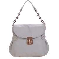 保罗仕旗都市丽人柳钉女士灰色褶皱搭扣拉链单肩手提斜挎包80035#灰