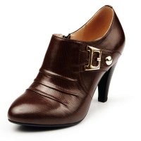 红蜻蜓韩版真皮女单鞋时尚休闲高跟尖头鞋WNB26332