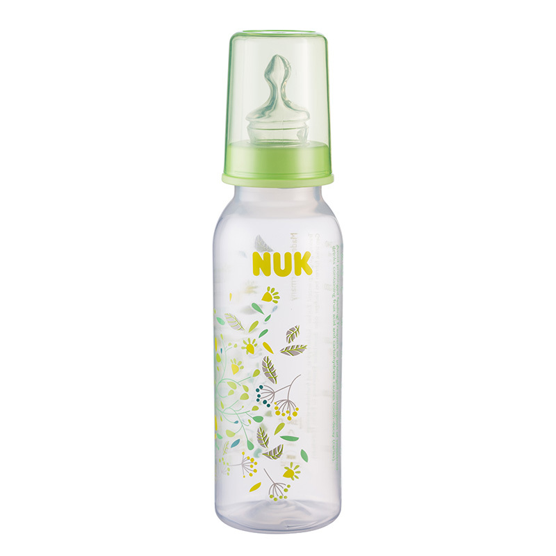 NUK240mlPP彩色奶瓶(带1号硅胶中圆孔奶嘴)颜色随机发货