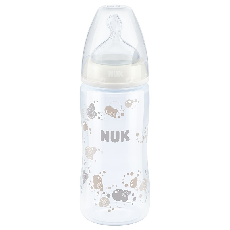 NUK300ml宽口PP彩色奶瓶(带初生型硅胶中圆孔奶嘴)颜色随机