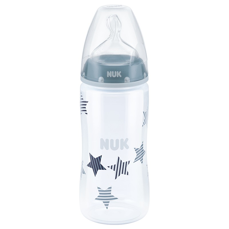 NUK300ml宽口PP彩色奶瓶(带初生型硅胶中圆孔奶嘴)颜色随机