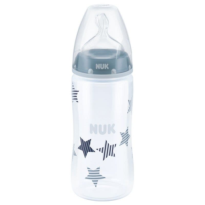 NUK300ml宽口PP彩色奶瓶(带初生型硅胶中圆孔奶嘴)颜色随机图片