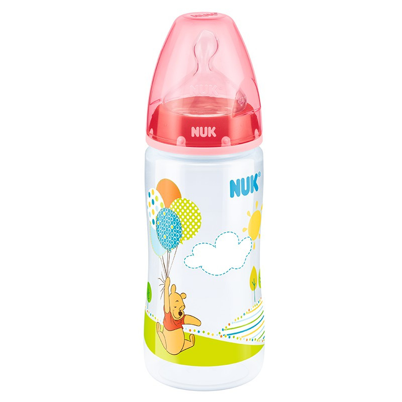 NUK300ml宽口PP彩色迪士尼维尼奶瓶(带初生型硅胶中圆孔奶嘴)颜色随机
