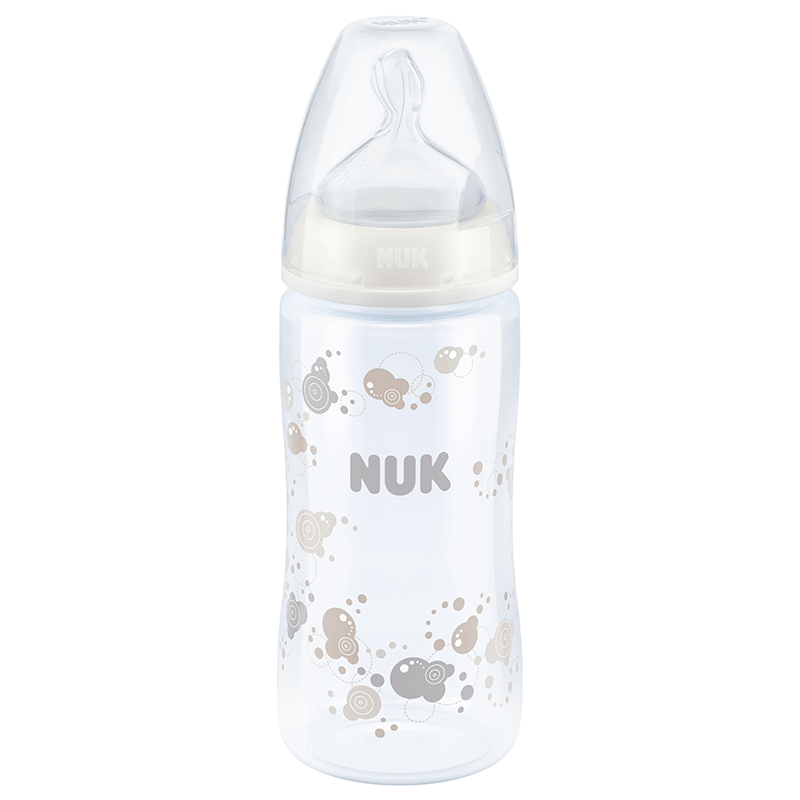 NUK300ml宽口PP彩色奶瓶(带成长型硅胶中圆孔奶嘴)