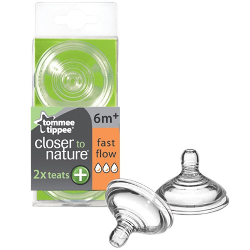 汤美天地“母乳自然”防胀气宽口径奶嘴–快流量(2入)