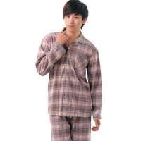 金丰田男士长袖棉质睡衣套装红色(L)1681