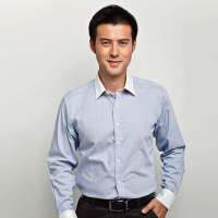 HODO红豆男士时尚休闲纯棉长袖衬衫HDECW4162(蓝色40)