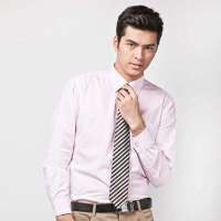 HODO红豆男士纯色正装直筒长袖衬衫HDHCB7153(粉红39)