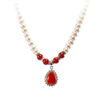 诺曼诺兰9mm珍珠项链红豆相思