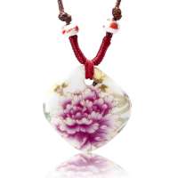 诺曼诺兰中国风青花瓷吊坠花语浅吟