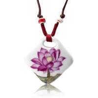 诺曼诺兰中国风青花瓷吊坠出水芙蓉