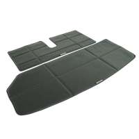 RZM高级皮革汽车后备箱垫汽车尾箱垫 专车专用黑色 丰田汉兰达七座+扩展件