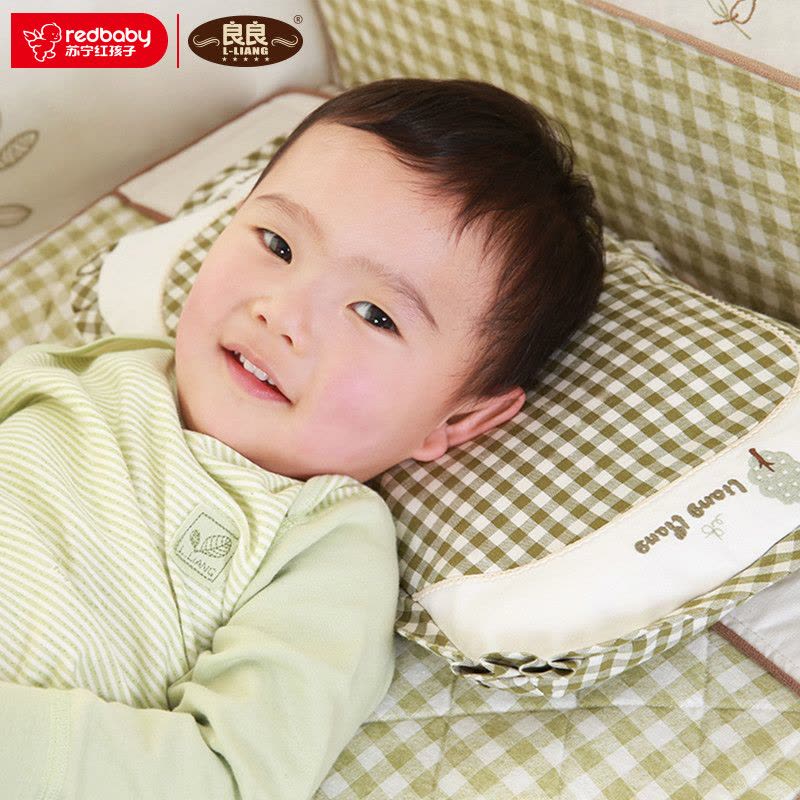 良良(LIANGLIA) LLA01-2G 婴幼儿护型保健枕宝宝枕头矫正护型防多汗(0-3岁加长)绿 45*25.5cm图片