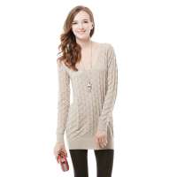 IDF依迪菲休闲时尚通勤女式兔毛套头衣FMT1412(水晶灰/S)