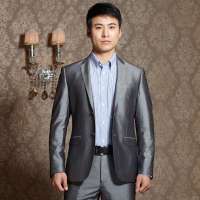 HODO红豆男士时尚休闲单排扣西服套装HDEXS2115(灰色175/92A)