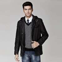 HODO红豆男士立领带帽拉链外套夹克HDHJA7170(深灰185/100A)