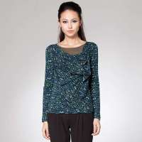 THEME掂牌新款印花长袖针织衫TD1K28KE01(橄榄绿XL)