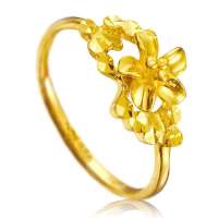 潮宏基正品 百媚千娇 足金/黄金戒指 活口戒指