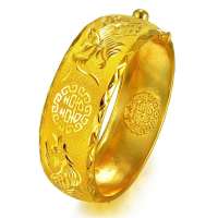 周生生 黄金(足金)双囍龙凤手镯 7# 74357k (37.73克)