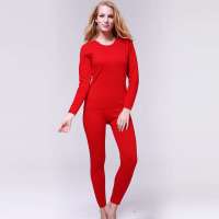 南极人铂金羊毛暖肤绒保暖内衣套装大红(M)NX118