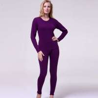 南极人铂金羊毛暖肤绒保暖内衣套装紫色(XL)NX118