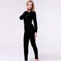 南极人铂金羊毛暖肤绒保暖内衣套装黑色(L)NX118