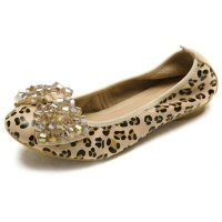 CAMEL/骆驼 女鞋 头层牛皮豹纹时尚真皮平跟休闲单鞋 1011007