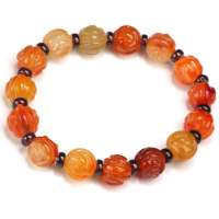 禾场尚腾 七彩玛瑙+石榴石手链系列-玛瑙雕花