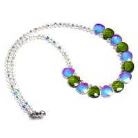 禾场尚腾 进口奢侈水晶项链 心心知我心(绿+白色)