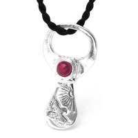 禾场尚腾 925银复古款仿旧系列吊坠-红宝石易拉罐