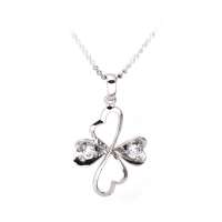 禾场尚腾 925银镶嵌宝石吊坠-爱情四叶草