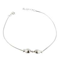 禾场尚腾 925银脚链-接吻鱼