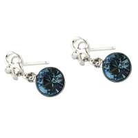 禾场尚腾 925银镶嵌水晶耳坠-海洋之心