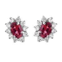 Fedora斐达罗 天然石榴石耳钉 时尚石榴石耳钉