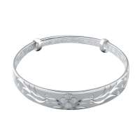 Fedora斐达罗 19克千足银手镯 女款梅花图案镯子