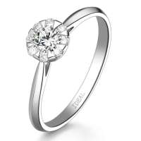 爱迪尔珠宝 IDEAL 聚华彩18K金22分钻石女戒 结婚戒指