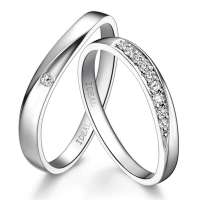 爱迪尔珠宝 IDEAL 十全十美PT950铂金钻石情侣对戒